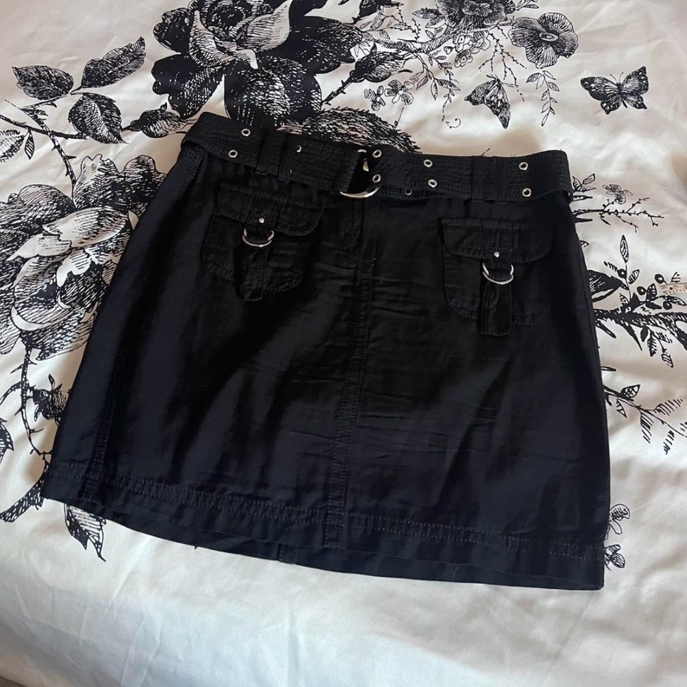 White House Black Market black cargo mini skirt